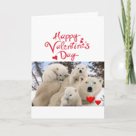 Festiva Tarjeta de saludo El día de San Valentín oso polar