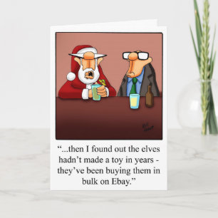 Festiva Tarjeta de saludo "Elves & Ebay" para Navidades