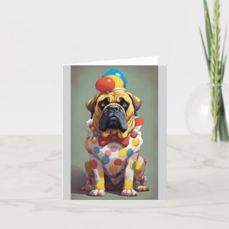 Festiva Tarjeta de saludo en blanco Bullmastiff