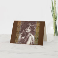 tarjeta de saludo flapper chica