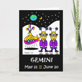 Festiva Tarjeta de saludo gemini zodiaco