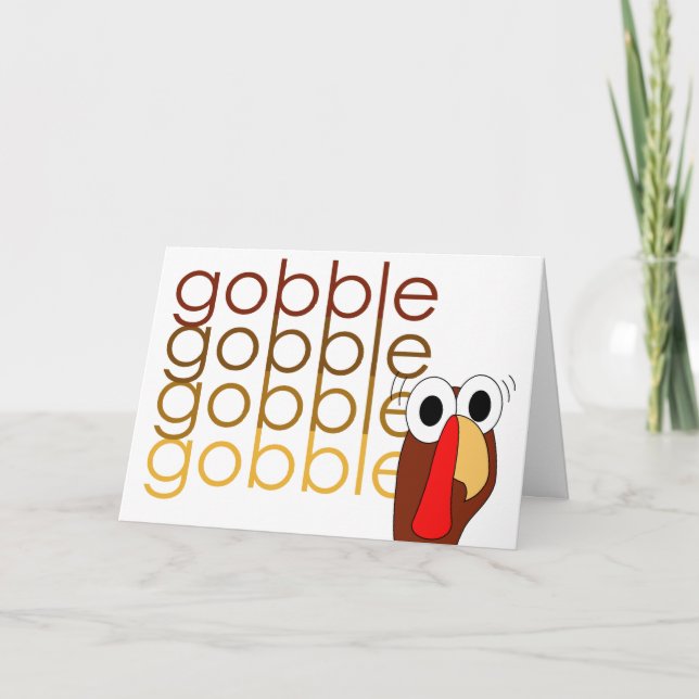 Festiva Tarjeta de saludo Gobble Gobble Gobble (Anverso)