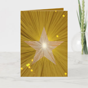 Festiva Tarjeta de saludo Gold Star 'Your Text' 2 lados