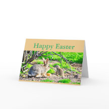 Tarjeta de saludo "Happy Easter" Bunny/Ground Squi