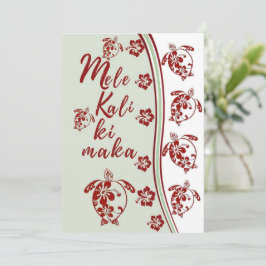 Festiva Tarjeta de saludo Hibiscus Honu Mele Kalikimaka