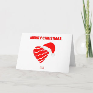 Festiva Tarjeta de saludo horizontal de Santa Heart navida