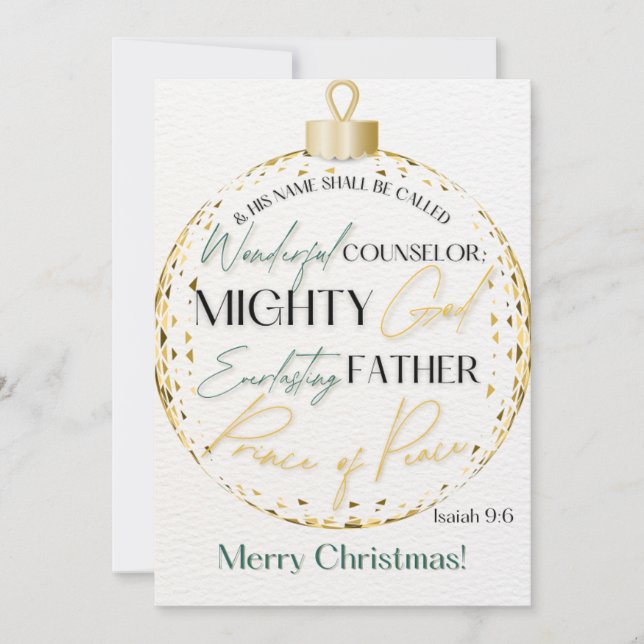 Festiva Tarjeta de saludo Isaiah 9:6 de la Escritura de na (Anverso)