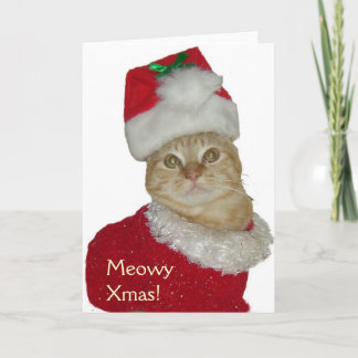 Festiva Tarjeta de saludo "Meowy Xmas"