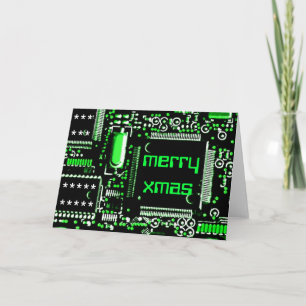 Festiva Tarjeta de saludo 'Merry Xmas' de Circuit Green 2