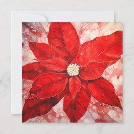 Festiva Tarjeta de saludo navideña de poinsettia colorida