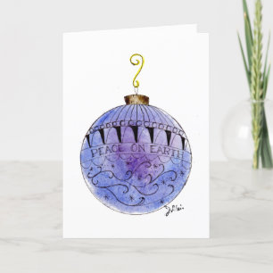 Festiva Tarjeta de saludo - Ornamento de paz en la Tierra
