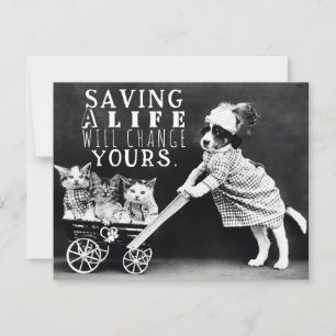Festiva Tarjeta de saludo para adopción y rescate de perro