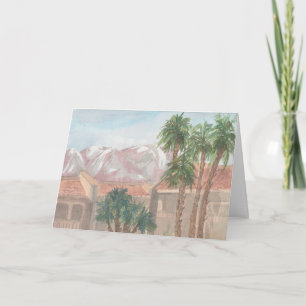 Festiva Tarjeta de saludo para boceto acuático "Palm Sprin