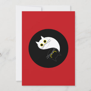 Festiva Tarjeta de saludo para gato YIN YANG Zen