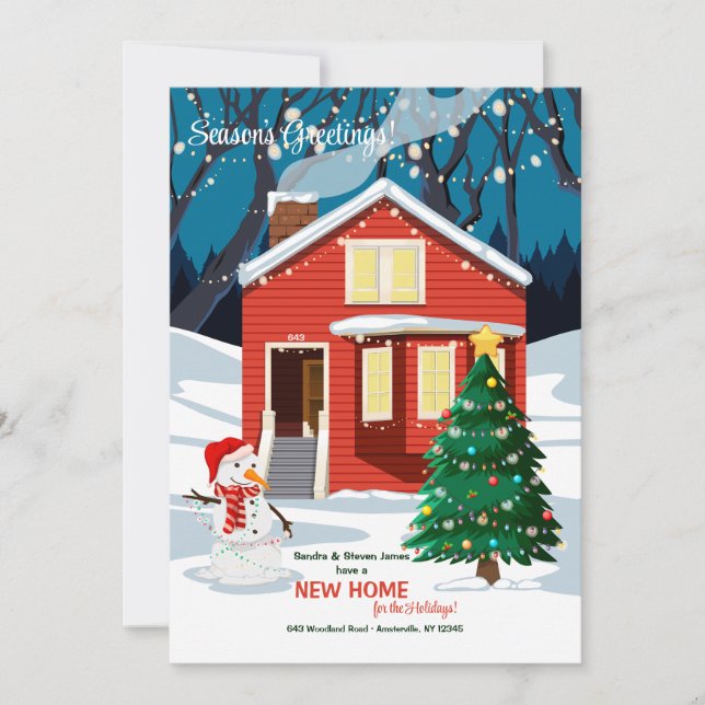 Festiva Tarjeta de saludo para las fiestas en casa (Anverso)