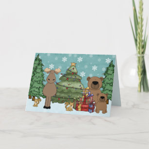 Festiva Tarjeta de saludo para los Navidades de animales d