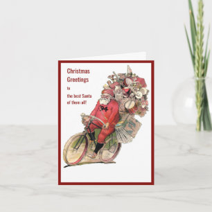 Festiva Tarjeta de saludo para los Navidades de bicicleta