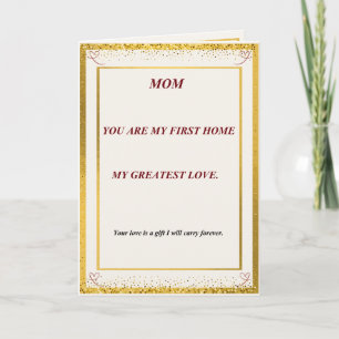 Festiva Tarjeta de saludo para mamá, eres mi primer hogar