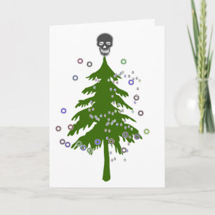 Festiva Tarjeta de saludo para Navidades de cráneo góticos