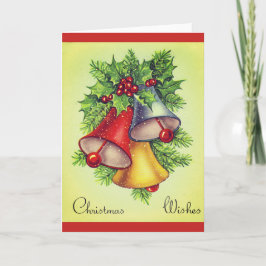 Festiva Tarjeta de saludo para Navidades de las campanas d