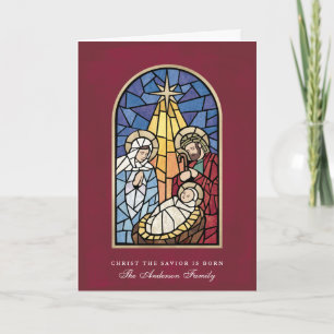 Festiva Tarjeta de saludo para Navidades de Natividad de V