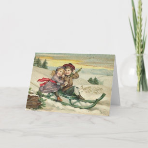 Festiva Tarjeta de saludo para Navidades de paseo marítimo