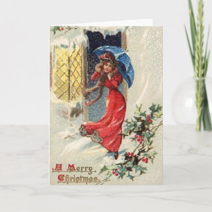 Festiva Tarjeta de saludo para Navidades de tormenta de ni