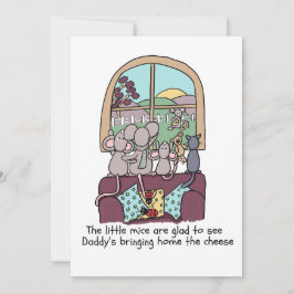 Festiva Tarjeta de saludo para papás, Ratones lindos