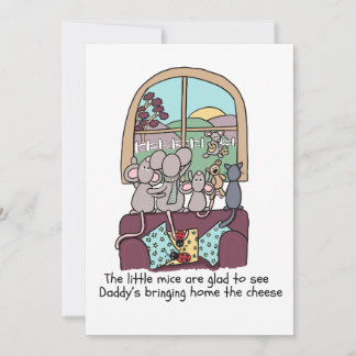 Festiva Tarjeta de saludo para papás, Ratones lindos