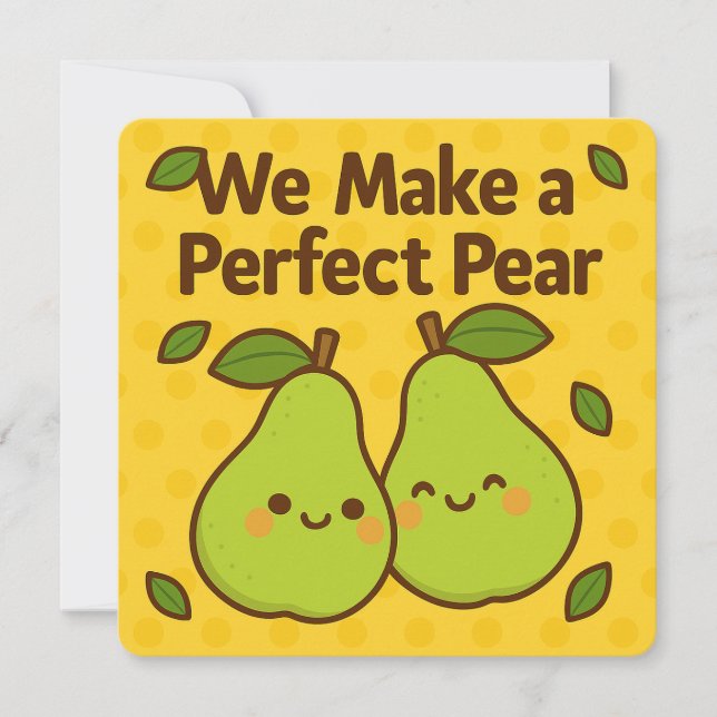 Festiva Tarjeta de saludo Perfect Pear Pun (Anverso)