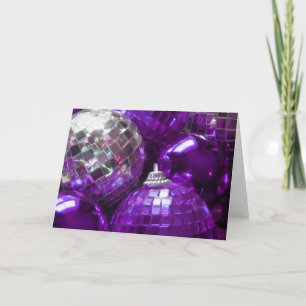 Festiva Tarjeta de saludo Purple Baubles