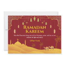 Tarjeta de saludo Red & Gold Ramadan Mubarak