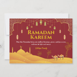 Festiva Tarjeta de saludo Red & Gold Ramadan Mubarak