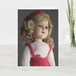 Festiva Tarjeta de saludo Red Skater Doll 2 - En blanco
