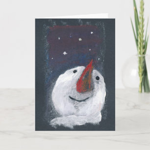 Festiva Tarjeta de saludo Reflexivo Snowman