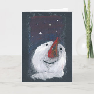 Festiva Tarjeta de saludo Reflexivo Snowman