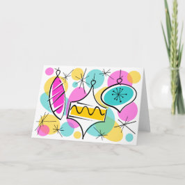 Festiva Tarjeta de saludo Retro Tree Baubles