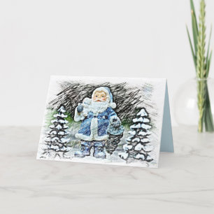 Festiva tarjeta de saludo santa claus