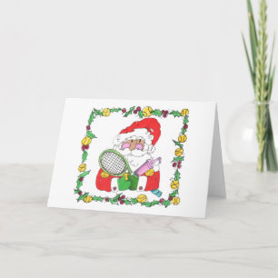 Festiva Tarjeta de saludo - Santa Tennis