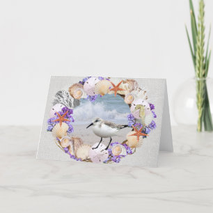 Festiva Tarjeta de saludo Seashell Wreath
