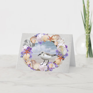 Festiva Tarjeta de saludo Seashell Wreath