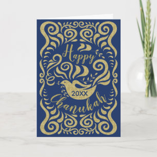 Festiva Tarjeta de saludo/sobres Chanukah "Blackboard Dove