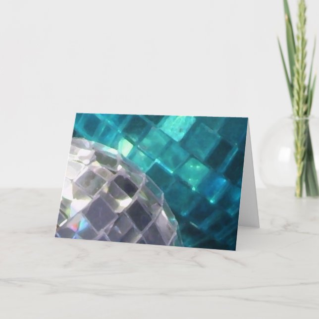 Festiva Tarjeta de saludos de detalle Blue Baubles (Anverso)