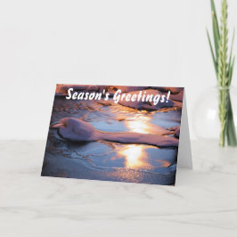 Festiva Tarjeta de saludos de Icy winter River Season