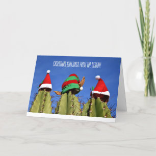 Festiva Tarjeta de saludos de los Navidades del Deert Cact