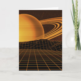 Festiva Tarjeta de saludos de naranja Retrowave