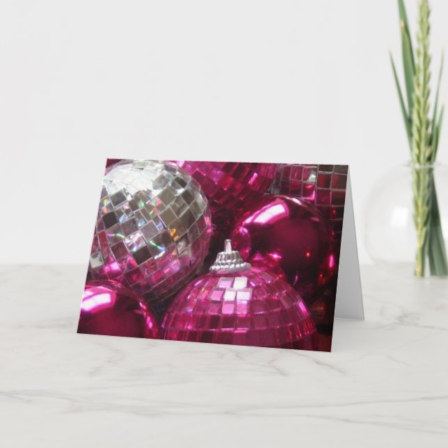 Festiva Tarjeta de 'Saludos de temporada' de Baudibles ros (Anverso)