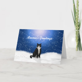 Festiva Tarjeta de saludos para las estaciones del gato de