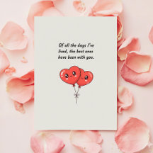 Tarjeta de San Valentín adorable para él o ella co