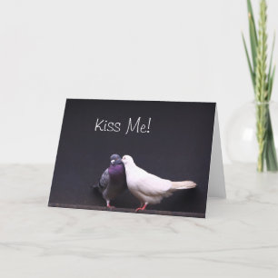 Festiva Tarjeta de San Valentín Bésame a las palomas